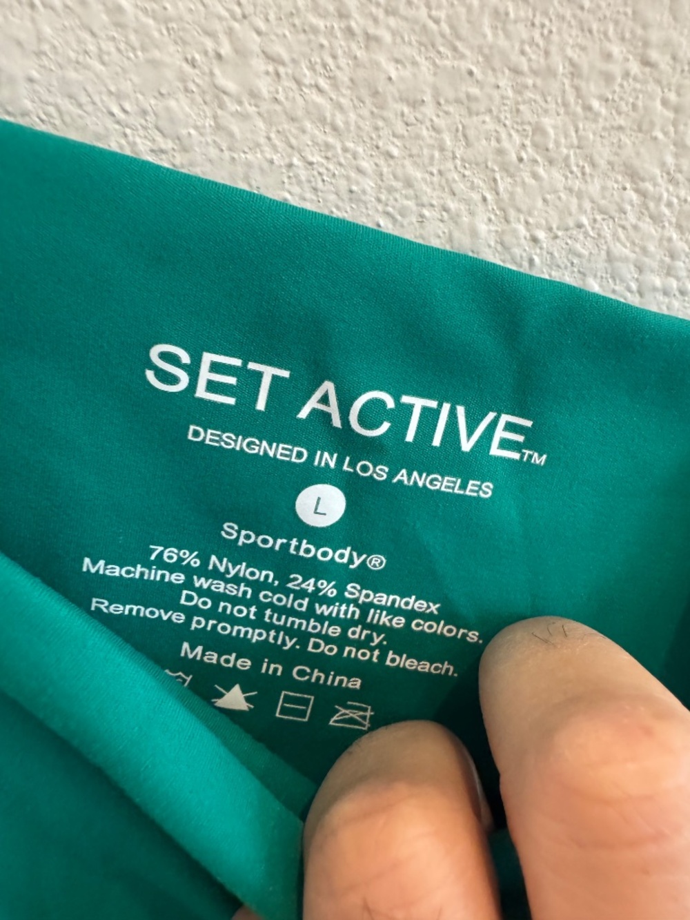 SET ACTIVE Green Sportbody Leggings and Crop Tank Top Set Large - Picture 3 of 9